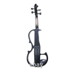 NEW 4/4 Ebony Electric Violin withPickup -Black & Style2