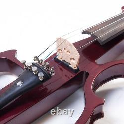 NEW 4/4 Ebony Electric Violin withPickup-Mahogany, Style-2