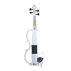NEW 4/4 Ebony Electric Violin withPickup-White, Style-2