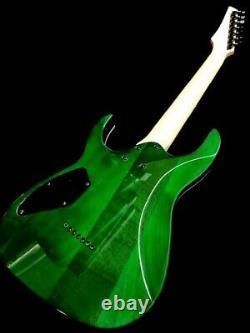 NEW 7 STRING TRANS GREEN FINISH MAPLE NECK & BOARD ELECTRIC GUITAR With COIL SPLIT