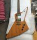 NEW Custom Explorer 76 Natural Wood Electric Guitar 6 String New Free shipping
