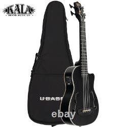 NEW Kala UBASS-JYMN-BK-FS Matte Black Mahogany Acoustic Electric Bass Ukulele
