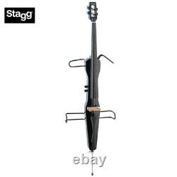 NEW Stagg ECL 4/4 Full Size Solid Maple Electric Cello BLACK with Gig Bag