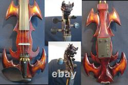 NEW model crazy -1 SONG carved dragon head 4/4 electric violin, solid wood#12055