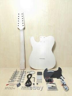 NO-SOLDERING, Solid Basswood Body 12-String Electric DIY, S-S Pickups-HSTL 19100S