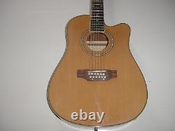 New 12 String Full Size Acoustic Electric Cutaway Guitar with Gig Bag Natural