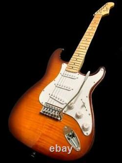 New 6 String Strat Style Flame Ash Body Maple Violin Burst Electric Guitar