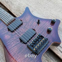 New Custom Headless Electric Guitar Purple Mahogany Body Gloss Finish 6 String