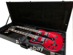 New Sg Style 12/6 String Double Neck Left Handed Electric Guitar & Hard Case