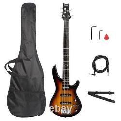 New glarry bass electric guitars, strap amp cable plectrum bag wrench tool UK