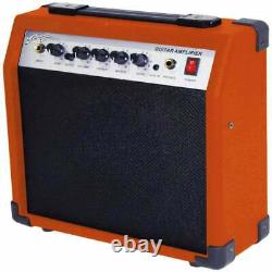 Orange Electric Guitar Set Kit Amplifier Tuner Bag Strap Strings Picks Full Size