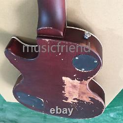 Quality Cherry Sunburst 6 String Electric Guitar H H Pickups Ebony Fingerboard