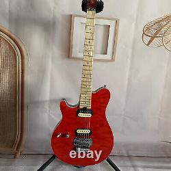 Quilted Maple Top Red Electric Guitar Basswood Body Maple Neck 6 Strings