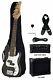 Raptor 38 Kid's 3/4 Size Junior Kid's 4 String Electric P Bass Pack 5 COLORS