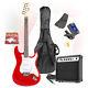 Red Full Size Electric Guitar Starter Kit Set 4/4 with 40W Combo Amplifier
