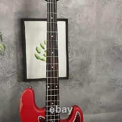 Relic Electric Guitar Red 4 String Rossewood Fretboard Solid Body Free Shipping