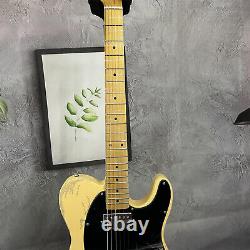 Relic Electric Guitar Yellow SH Pickup Solid Body 6 String Chrome Hardware