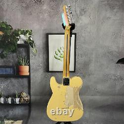 Relic Electric Guitar Yellow SH Pickup Solid Body 6 String Chrome Hardware