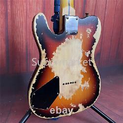 Relic Sunburst TL Electric Guitar Classic Solid Body 6 String Maple Fretboard