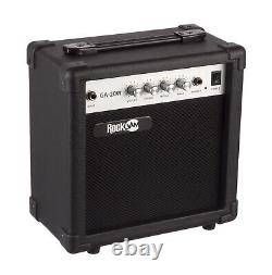 RockJam RJBG01 Full Size Electric Bass Guitar Kit with Amplifier Tuner Stand Bag