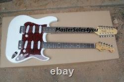 ST12 string + 6 string double neck electric guitar white body red pearl guard