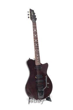 Shine Vintage Style Electric Guitar Wigsby Tremolo Black SI801 Maple Top Y19