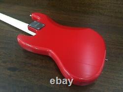 Skwill 3/4 Size 4-String Electric Bass Guitar, Red+Padded Gig Bag. YF-JBMINI/RD