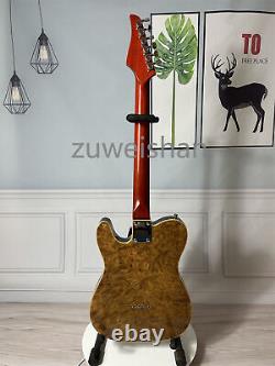Solid 6 String Electric Guitar H H Pickups Gold Camphor Top Black Pickguard