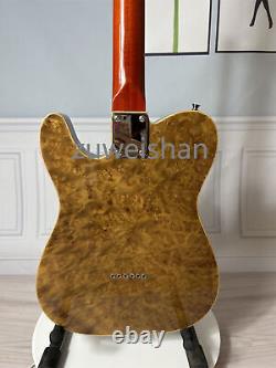Solid 6 String Electric Guitar H H Pickups Gold Camphor Top Black Pickguard