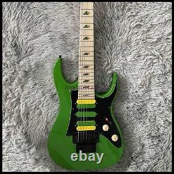 Solid Body 7V Electric Guitar 7 String JEM Inlay Maple Fretboard FR Bridge Green