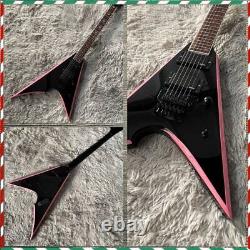 Solid Body Black Electric Guitar 6-Strings FR Bridge HH Pickups China Custom