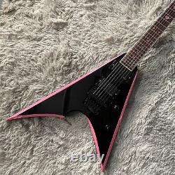Solid Body Black Electric Guitar 6-Strings FR Bridge HH Pickups China Custom
