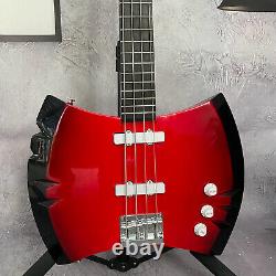 Solid Body Red Color Electric Guitar Axe 4 Strings Custom Fast Shipping