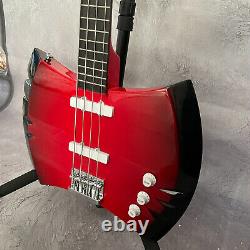 Solid Body Red Color Electric Guitar Axe 4 Strings Custom Fast Shipping