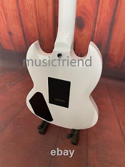 Solid Body White Electric Guitar 6 String Factory EMG Bridges Ebony Fingerboard