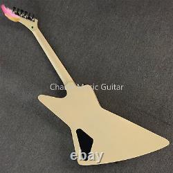 Solid Cream Electric Guitar Ebony Fretboard Fast Ship Mahogany Body 6 Strings