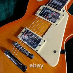 Solid Custom Finish Electric Guitar Flame Maple Veneer HH Pickups Fast Ship