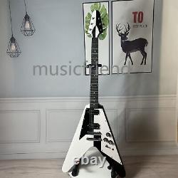 Solid Mahogany Electric Guitar 6 String H H Pickup Chrome Parts Black Fretboard