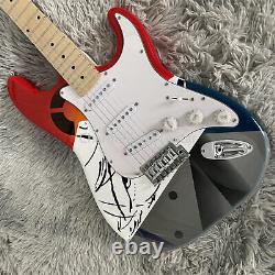 Solid Multicolor Electric Guitar Fast Ship Water Transfer Printing Maple Neck