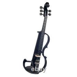 Solid Wood 5 String Electric Violin with Violin Bow Case Rosin Headphone