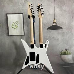 Special White Xiphos Double Neck 12+6 String Electric Guitar Maple Fretboard