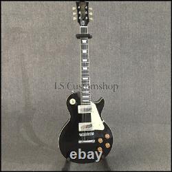 Standard LP Electric Guitar Safe Shipping ABR Chrome Hardware Black Solid Body