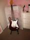 Strat style electric guitar in NWG Merlot water based stain white sss loaded pg