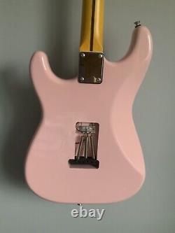 Stratocaster in Shell Pink with Lace Sensor Gold pickups and Fender electrics