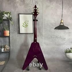 String Thru Body Purple Electric Guitar HH PIckup Black Fretboard Solid Body