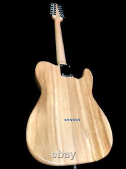 Stunning New Left Handed Custom 12 String Natural Tele Style Electric Guitar
