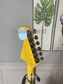 Sunburst 6 String Electric Guitar S S S Pickups Chrome Parts Maple Fretboard