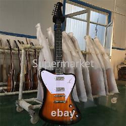 Sunburst Electric Guitar Solid Body Chrome Part 6 String HH Pickup Fast Ship