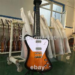 Sunburst Electric Guitar Solid Body Chrome Part 6 String HH Pickup Fast Ship