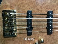 Swing Jazz 5 String Burl Top Electric Bass Guitar